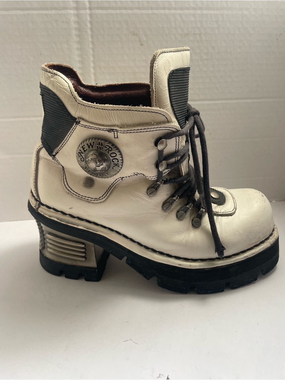New Rock Black Platform Boots Gothic Punk Chunky Sole Leather